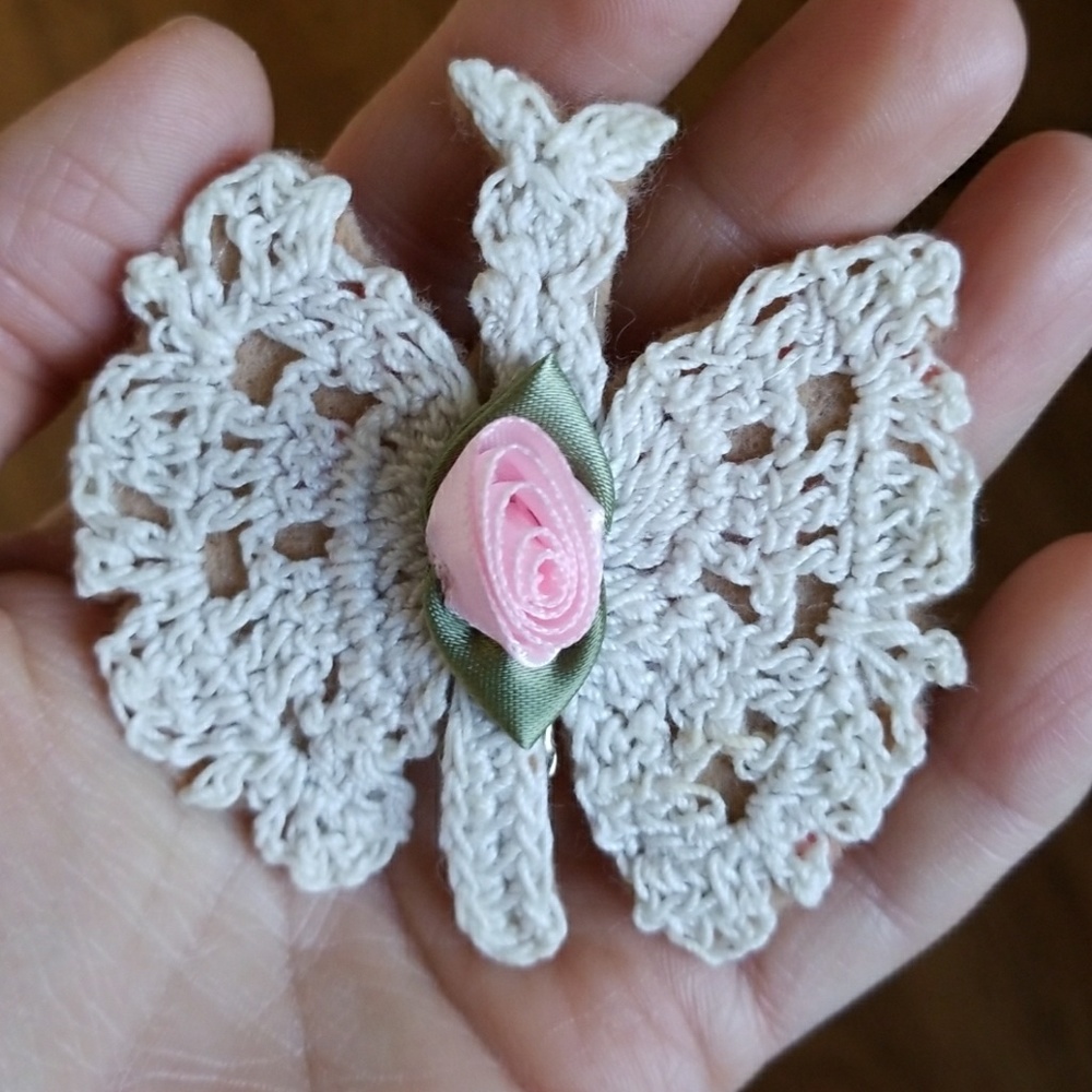 Crochet Butterfly Hairclip